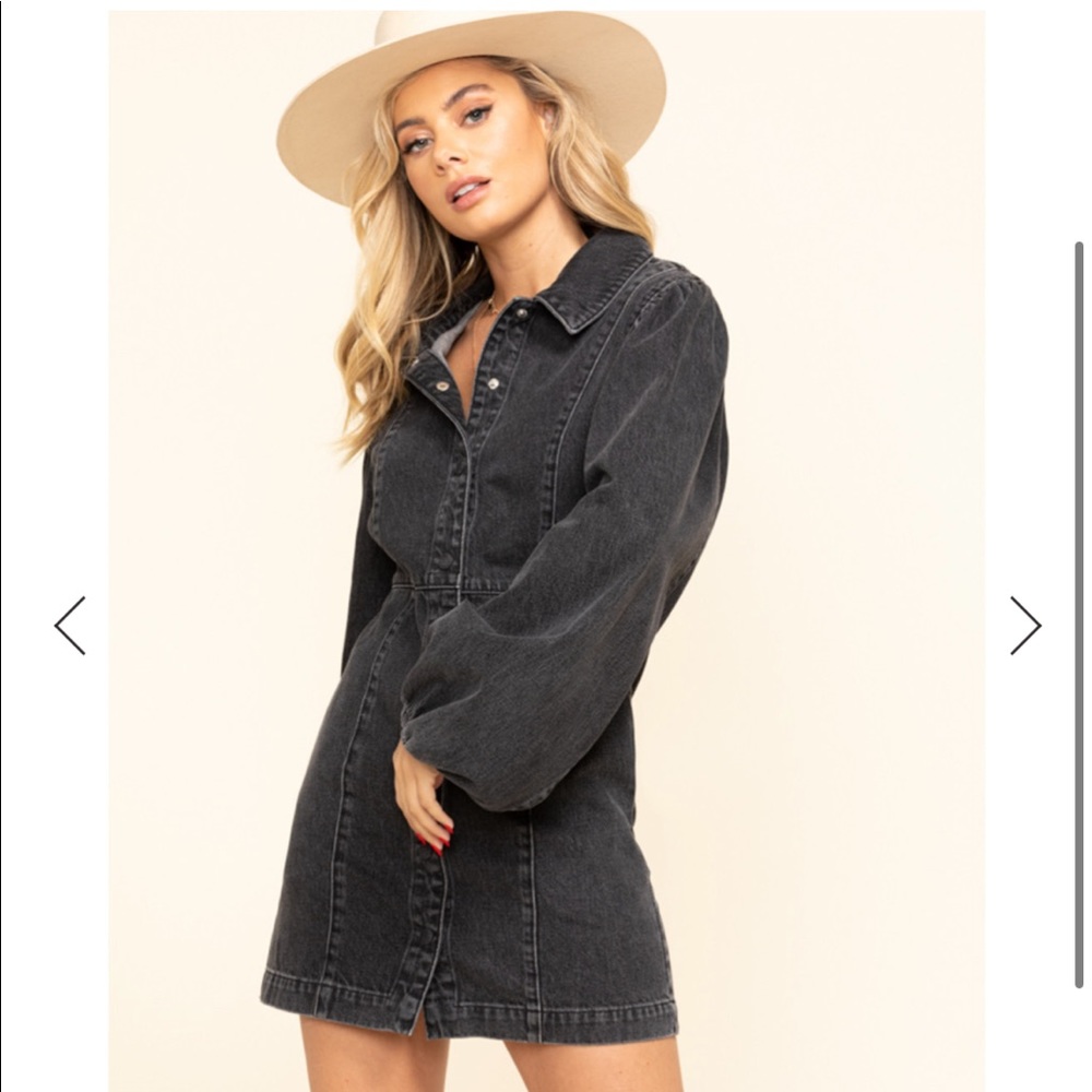 NWOT FREE PEOPLE WOMEN'S BLACK DENIM MIA DRESS
